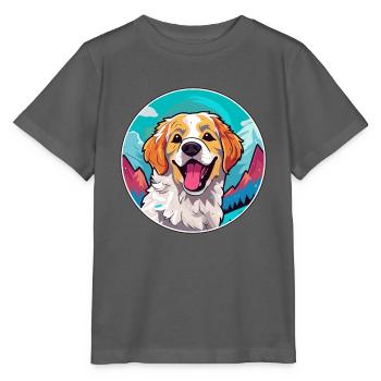 Alano Español Hunderasse Cartoon Kawaii Aquarell - Stanley/Stella Kinder T-Shirt MINI CREATOR  - Anthrazit - Vorne - Kain (125cm)