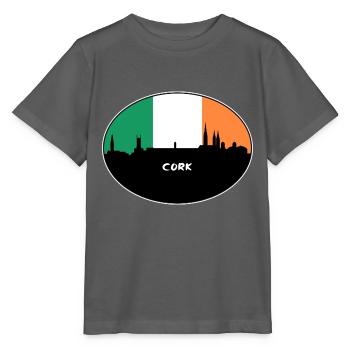 Cork Irland Flagge Skyline Reise Souvenir - Stanley/Stella Kinder T-Shirt MINI CREATOR  - Anthrazit - Vorne - Kain (125cm)