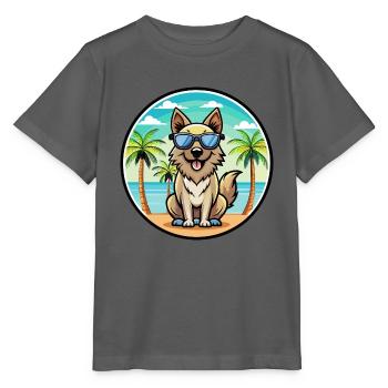 Carpathian Shepherd Dog Breed Cartoon Sunglasses - Stanley/Stella MINI CREATOR Kids’ T-Shirt - anthracite - Front - Kain (125cm)