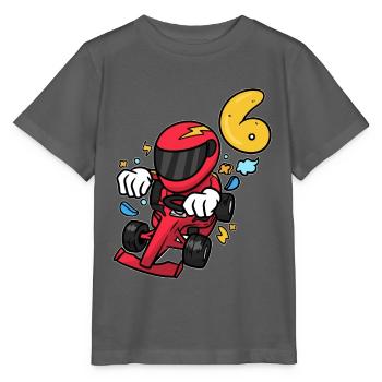 Flinker Kartpilot Geburtstagsparty - Stanley/Stella Kinder T-Shirt MINI CREATOR  - Anthrazit - Vorne - Kain (125cm)