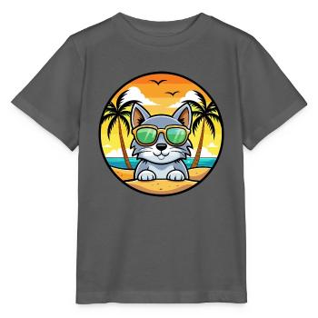 Australian Mist Cat Breed Cartoon Sunglasses Beach - Stanley/Stella MINI CREATOR Kids’ T-Shirt - anthracite - Front - Kain (125cm)