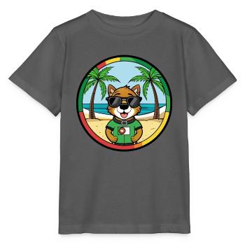 Portuguese Watchdog Breed Cartoon Sunglasses Beach - Stanley/Stella MINI CREATOR Kids’ T-Shirt - anthracite - Front - Kain (125cm)