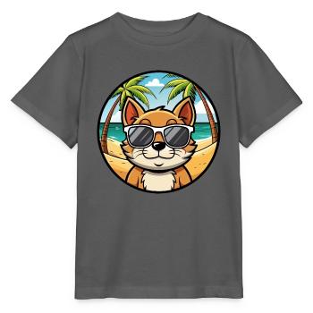 Bambino Cat Breed Cartoon Sunglasses Beach - Stanley/Stella MINI CREATOR Kids’ T-Shirt - anthracite - Front - Kain (125cm)