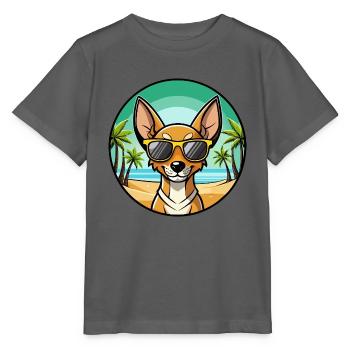 Cirneco Dell Etna Hunderasse Cartoon Sonnenbrille Strand - Stanley/Stella Kinder T-Shirt MINI CREATOR  - Anthrazit - Vorne - Kain (125cm)