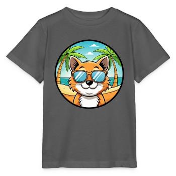 Bambino Cat Breed Cartoon Sunglasses Beach - Stanley/Stella MINI CREATOR Kids’ T-Shirt - anthracite - Front - Kain (125cm)