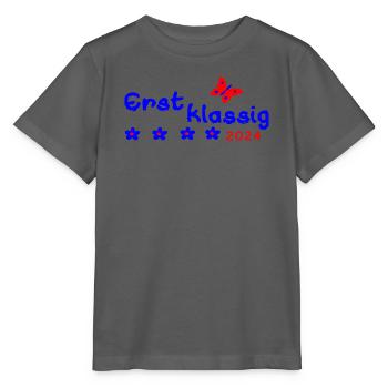 Schulanfang Erstklassig 2024 - Stanley/Stella Kinder T-Shirt MINI CREATOR  - Anthrazit - Vorne - Kain (125cm)