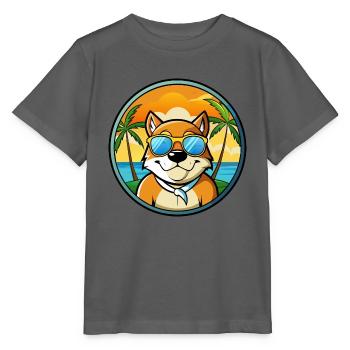 Moscow Watchdog Breed Cartoon Sunglasses Beach - Stanley/Stella MINI CREATOR Kids’ T-Shirt - anthracite - Front - Kain (125cm)