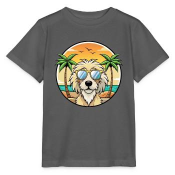 Katalanische Schäferhundrasse Cartoon Sonnenbrille Strand - Stanley/Stella Kinder T-Shirt MINI CREATOR  - Anthrazit - Vorne - Kain (125cm)