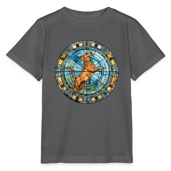 Córdoba Kampfhund Rasse Buntglas Bunt - Stanley/Stella Kinder T-Shirt MINI CREATOR  - Anthrazit - Vorne - Kain (125cm)