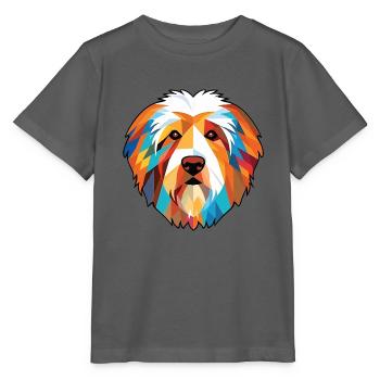 Katalanischer Schäferhund Hund Rasse Aquarell Illustration - Stanley/Stella Kinder T-Shirt MINI CREATOR  - Anthrazit - Vorne - Kain (125cm)