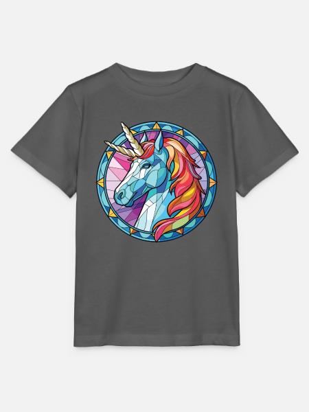 Einhorn-Bunte Aquarell-Tierillustration - Stanley/Stella Kinder T-Shirt MINI CREATOR - Anthrazit