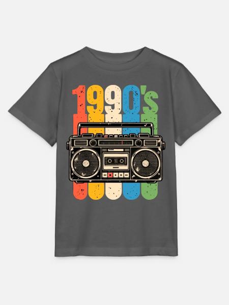 1990er Stereo und Kassetten Nostalgie - Stanley/Stella Kinder T-Shirt MINI CREATOR - Anthrazit