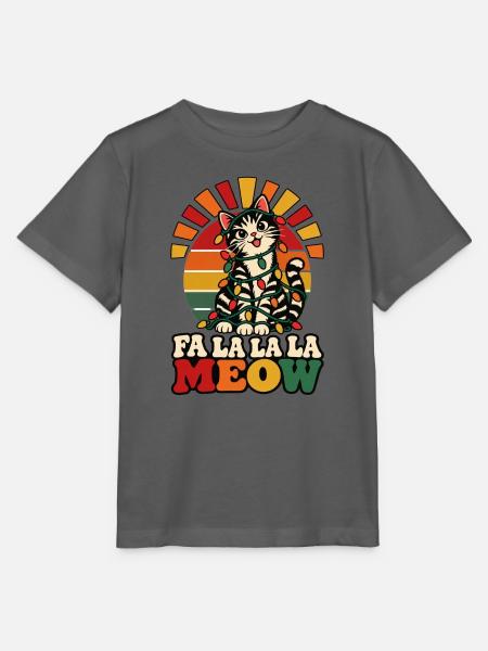 Katze mit Lichterkette Weihnachten - Stanley/Stella Kinder T-Shirt MINI CREATOR - Anthrazit