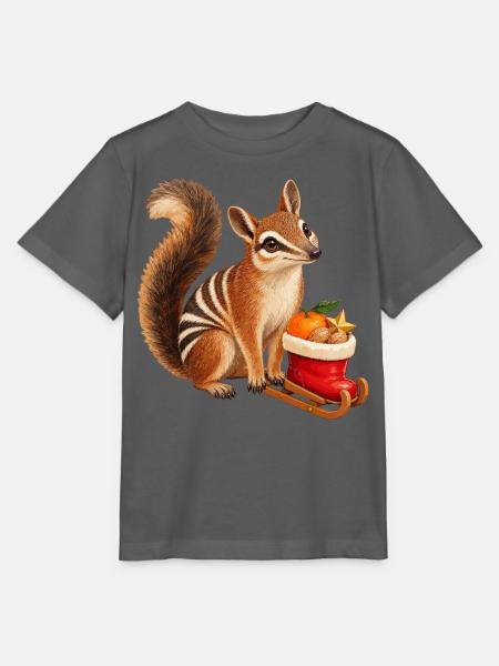 Numbat mit Nikolaus-Stiefelschlitten - Stanley/Stella Kinder T-Shirt MINI CREATOR - Anthrazit