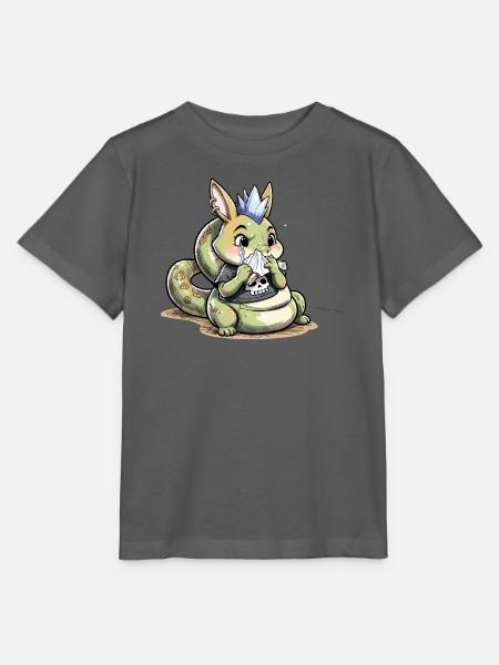 Bunny Punk Schlangen Mutant mit Schädelshirt - Stanley/Stella Kinder T-Shirt MINI CREATOR  - Anthrazit