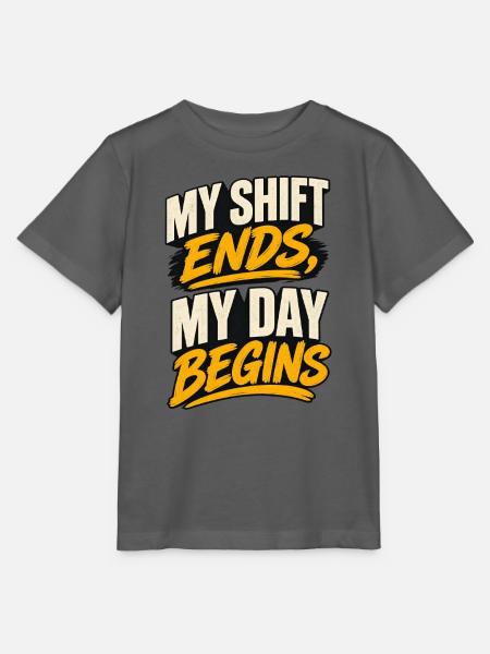 Shift Ends, Day Begins - Stanley/Stella Kinder T-Shirt MINI CREATOR - Anthrazit