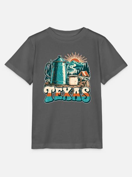 Texas Kaffee Sonnenaufgang Retro - Stanley/Stella Kinder T-Shirt MINI CREATOR - Anthrazit