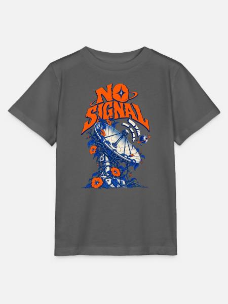 No Signal Retro Raumblumen - Stanley/Stella Kinder T-Shirt MINI CREATOR - Anthrazit