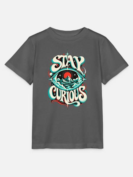 Bleib Neugierig: Psychedelische Berge - Stanley/Stella Kinder T-Shirt MINI CREATOR  - Anthrazit