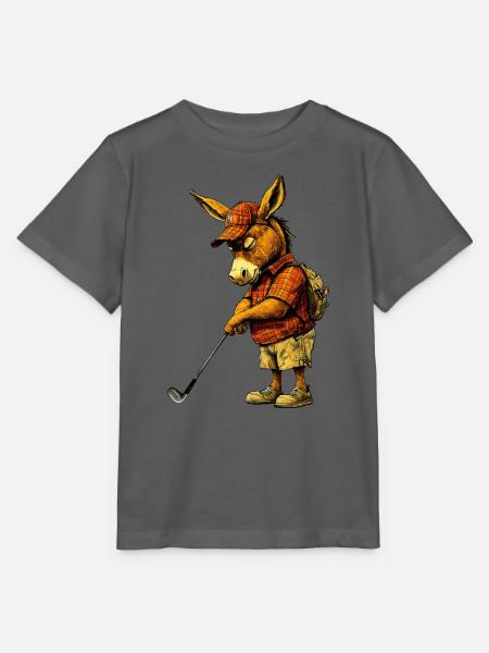 Esel Golfer / Golf Esel - Stanley/Stella Kinder T-Shirt MINI CREATOR - Anthrazit