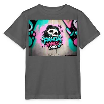 Panda Vibes Only Graffiti - Stanley/Stella Kinder T-Shirt MINI CREATOR  - Anthrazit - Vorne - Kain (125cm)