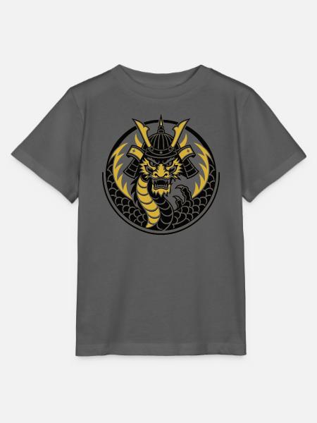 Goldenes Samurai-Drachenemblem - Stanley/Stella Kinder T-Shirt MINI CREATOR - Anthrazit