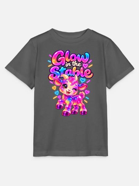 Glow im Stall Neon-Pony - Stanley/Stella Kinder T-Shirt MINI CREATOR - Anthrazit