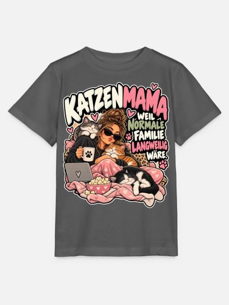 Katzenmama: Normale Familie Langweilig - Stanley/Stella Kinder T-Shirt MINI CREATOR  - Anthrazit