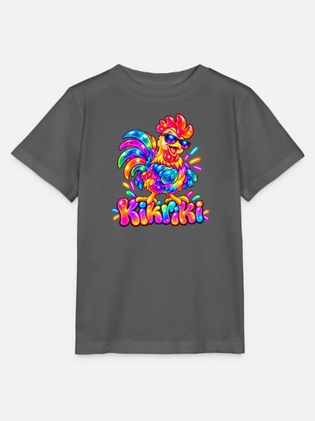 Buntes Huhn mit Sonnenbrille - Stanley/Stella Kinder T-Shirt MINI CREATOR  - Anthrazit