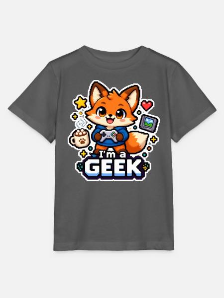 ICH BIN EIN NERD - Renard Coffee - Stanley/Stella Kinder T-Shirt MINI CREATOR  - Anthrazit