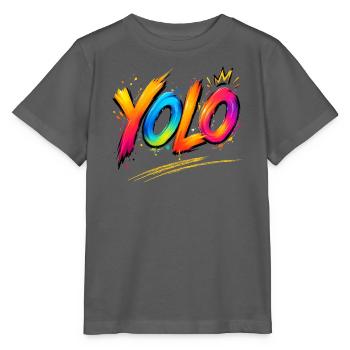 YOLO you only live once -  Farbenrausch Graffiti - Stanley/Stella Kinder T-Shirt MINI CREATOR  - Anthrazit - Vorne - Kain (125cm)