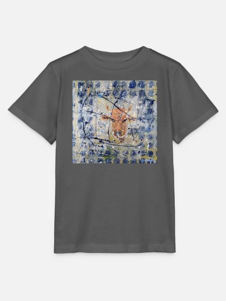 Orange Kuh im Splatter-Abstract - Stanley/Stella Kinder T-Shirt MINI CREATOR  - Anthrazit