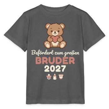 Befördert zum großen Bruder 2027 – Süß - Stanley/Stella Kinder T-Shirt MINI CREATOR  - Anthrazit - Vorne - Kain (125cm)