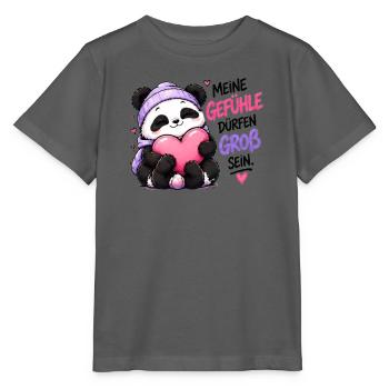 Panda Gefühle Groß Sein - Stanley/Stella Kinder T-Shirt MINI CREATOR  - Anthrazit - Vorne - Kain (125cm)
