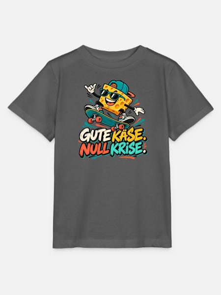 Käse-Skateboard: Gute Käse Null Krise - Stanley/Stella Kinder T-Shirt MINI CREATOR  - Anthrazit