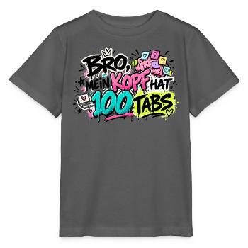 Bro Kopf 100 Tabs Graffiti - Stanley/Stella Kinder T-Shirt MINI CREATOR  - Anthrazit - Vorne - Kain (125cm)
