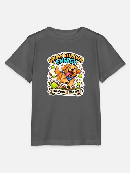 Golden Retriever Energie Print - Stanley/Stella Kinder T-Shirt MINI CREATOR - Anthrazit