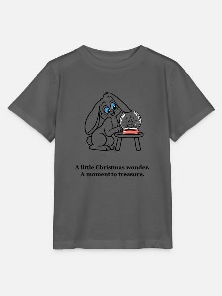 Christmas Rabbit schätzt eine Schneekugel - Stanley/Stella Kinder T-Shirt MINI CREATOR - Anthrazit