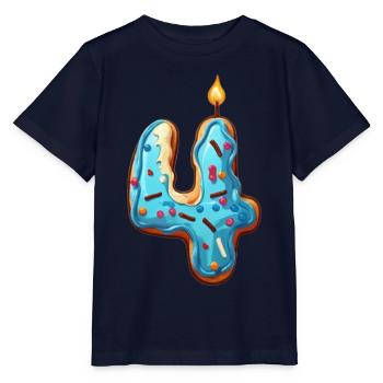 NUMMER 4 KUCHEN SWEET 4. GEBURTSTAG - Stanley/Stella Kinder T-Shirt MINI CREATOR  - Navy - Vorne - Kain (125cm)