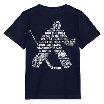 Word Art Hockey Goalie - Stanley/Stella MINI CREATOR Kids’ T-Shirt - navy - Front - Kain (125cm)