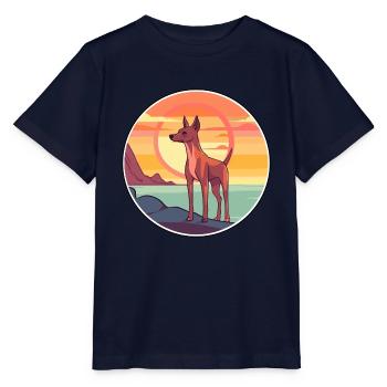 Cirneco Dell Ätna Hund Rasse Cartoon Kawaii Clipart - Stanley/Stella Kinder T-Shirt MINI CREATOR  - Navy - Vorne - Kain (125cm)