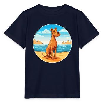 Irish Terrier Hund Rasse Cartoon Kawaii Clipart Hund - Stanley/Stella Kinder T-Shirt MINI CREATOR  - Navy - Vorne - Kain (125cm)