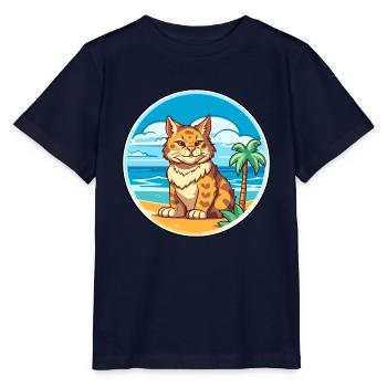 Rotluchs Aquarell Cartoon Kawaii Clipart Tier - Stanley/Stella Kinder T-Shirt MINI CREATOR  - Navy - Vorne - Kain (125cm)