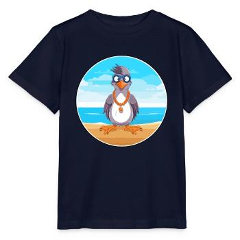 Jay Cartoon Yoga Strand Sommer Illustration - Stanley/Stella Kinder T-Shirt MINI CREATOR  - Navy - Vorne - Kain (125cm)