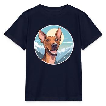 Cirneco Dell Ätna Hunderasse Cartoon Kawaii Waterco - Stanley/Stella Kinder T-Shirt MINI CREATOR  - Navy - Vorne - Kain (125cm)
