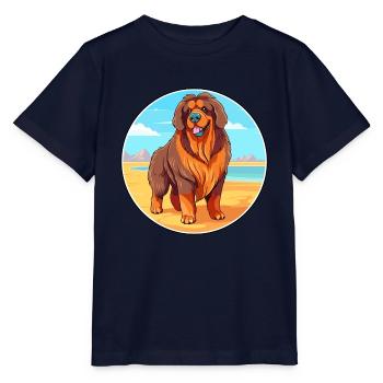 Tibetischer Mastiff Hund Rasse Cartoon Kawaii Clipart - Stanley/Stella Kinder T-Shirt MINI CREATOR  - Navy - Vorne - Kain (125cm)