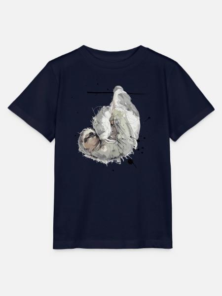 Bequem Hängendes Faultier im Aquarellstil - Stanley/Stella Kinder T-Shirt MINI CREATOR  - Navy