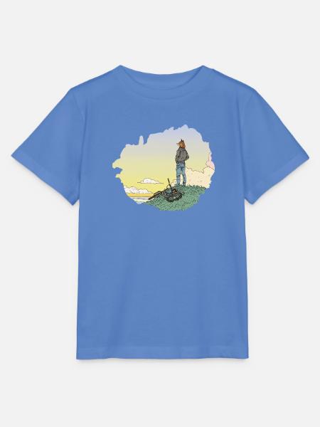 Der abenteuerlustige Fuchs – Horizon & Vélo - Stanley/Stella Kinder T-Shirt MINI CREATOR  - Blau