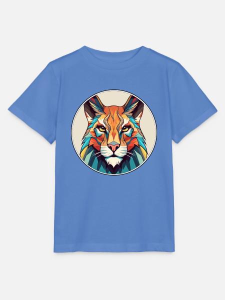 Luchs Buntes Cartoon-Kawaii-Tier - Stanley/Stella Kinder T-Shirt MINI CREATOR - Blau