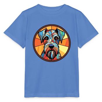 Standard-Schnauzer-Hunderasse buntes Aquarell - Stanley/Stella Kinder T-Shirt MINI CREATOR  - Blau - Vorne - Taisha (125cm)